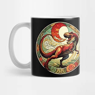 T-Rex Dinosaur Art Nouveau Tyrannosaurus Rex Mug